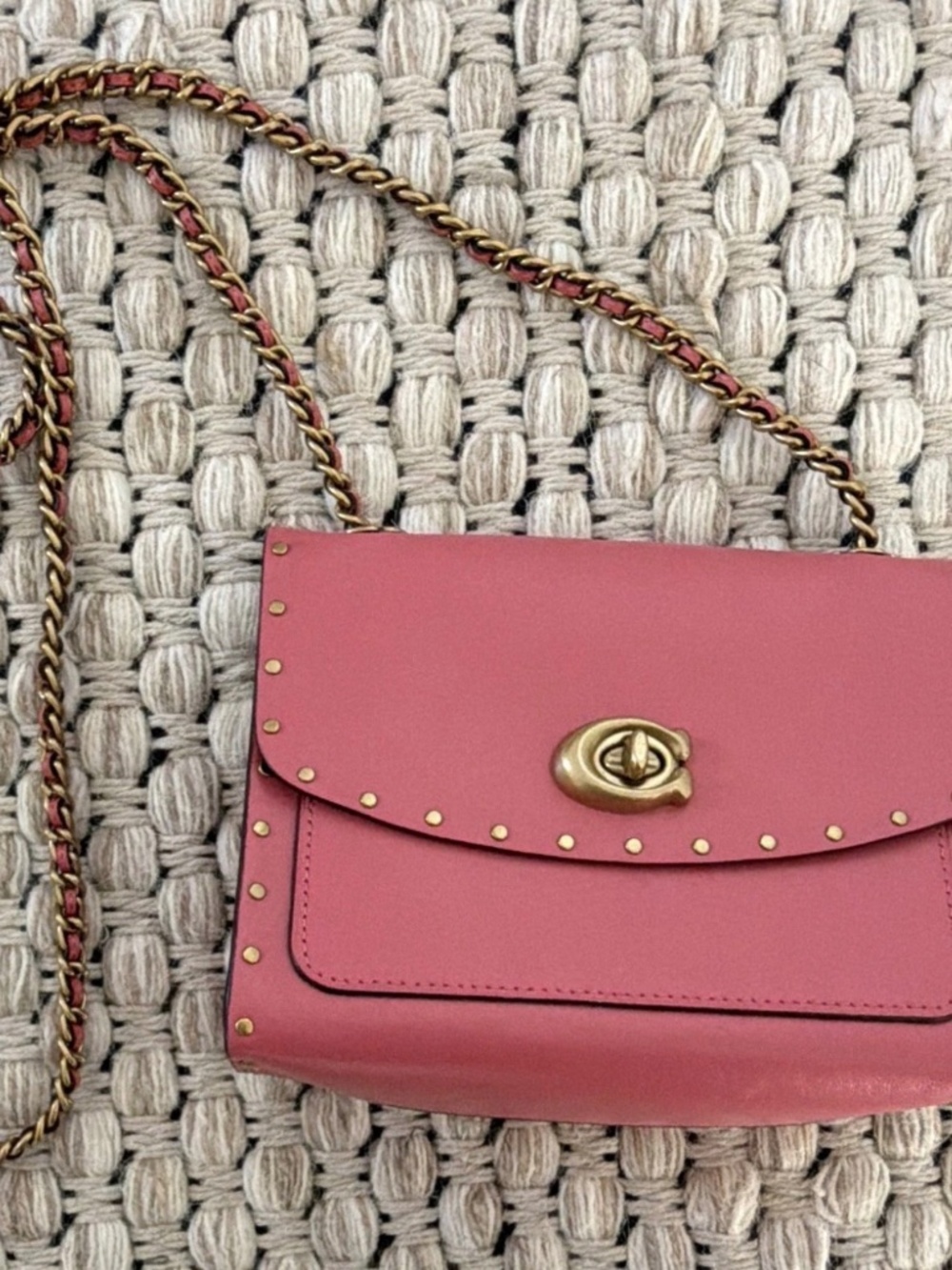 Coach Parker 18 Brass/Orchid Pink Leather
